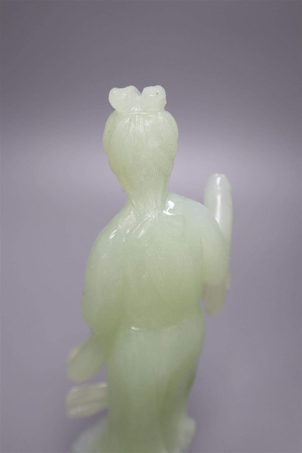 A Chinese hardstone carving of a geisha, height 22cm